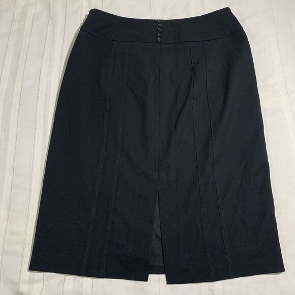 White House Black Market Skirt Women's 6 Black Office Career Pencil - Picture 3 of 12